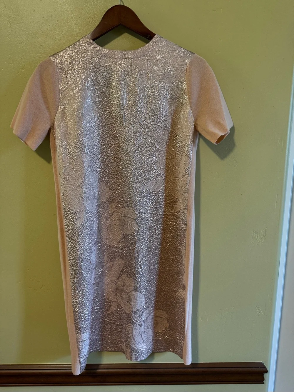 Tory Burch NWT Powder Blush Floral Jacquard Midi Dress